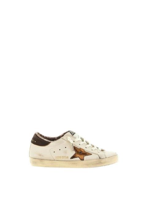 Golden Goose GOLDEN GOOSE Super Star Womens White Brown Sneakers New & Au
