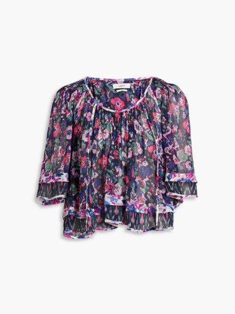Isabel Marant Étoile Roxini gathered printed georgette blouse