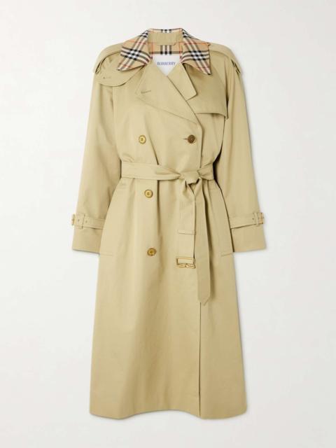 Castleford checked cotton-gabardine trench coat Beige