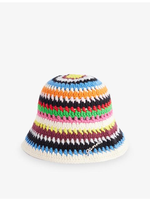 GANNI Crochet Cotton Bucket Hat