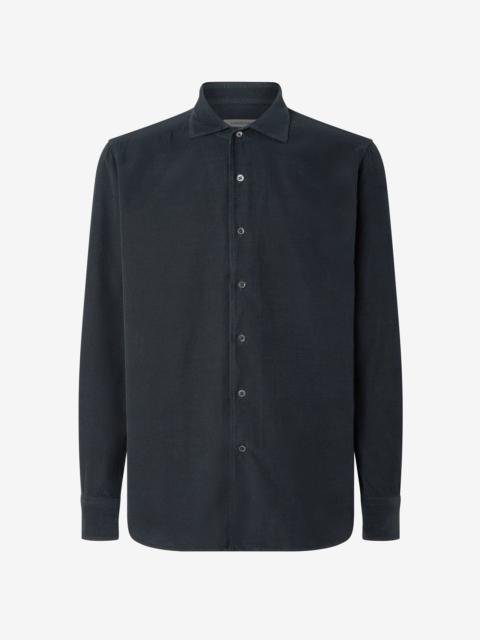 CORNELIANI Dark Grey cotton velvet shirt