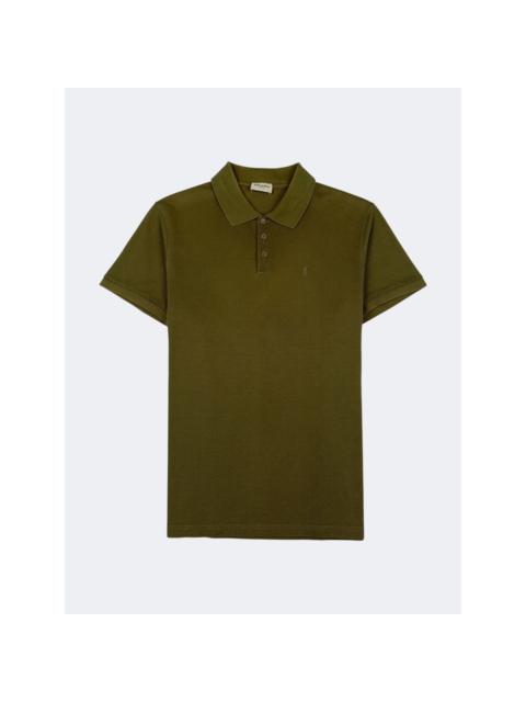 SAINT LAURENT 2020 YSL Logo Embroidered Polo Shirt