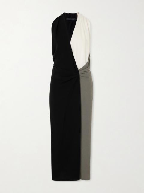 Proenza Schouler Elsa Ruched Color-block Crepe Midi Dress