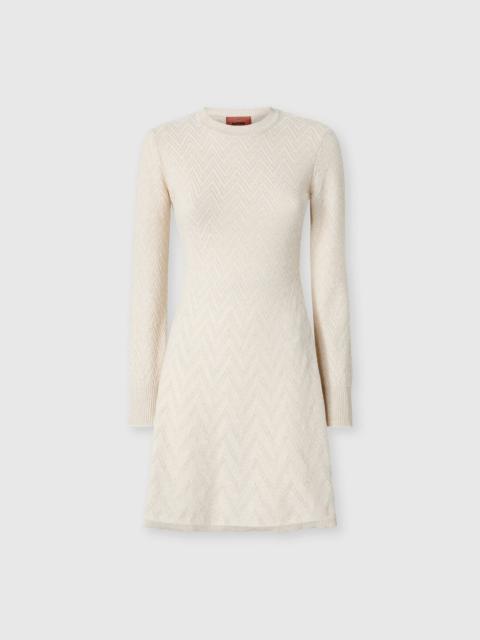 Missoni Women's short flared dress with long sleeves and jacquard detailing