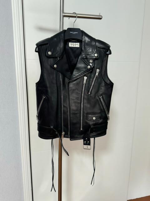 SAINT LAURENT Saint Laurent SLP Spring/Summer 2014 Lambskin Leather L17 Motorcycle Leather Vest
