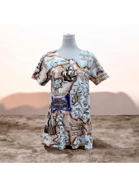 Other Designers Vintage NWT Kansai Yamamoto AOP Map Print Long Tee