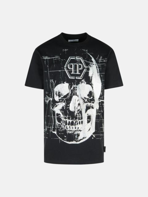 PHILIPP PLEIN BLACK COTTON T-SHIRT