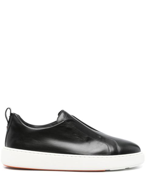 Santoni Slip-on Leather Sneakers