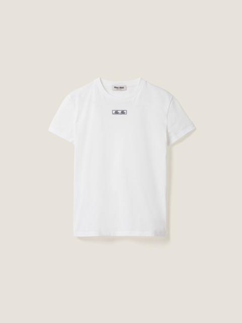 Miu Miu Embroidered cotton jersey T-shirt