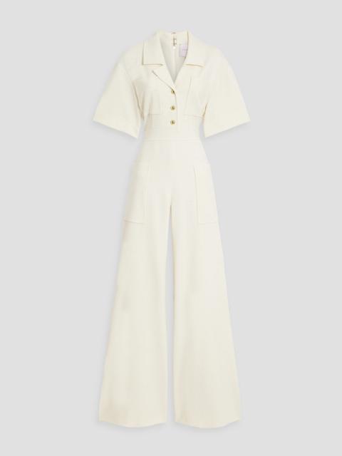 CAROLINA HERRERA Wool-blend crepe wide-leg jumpsuit