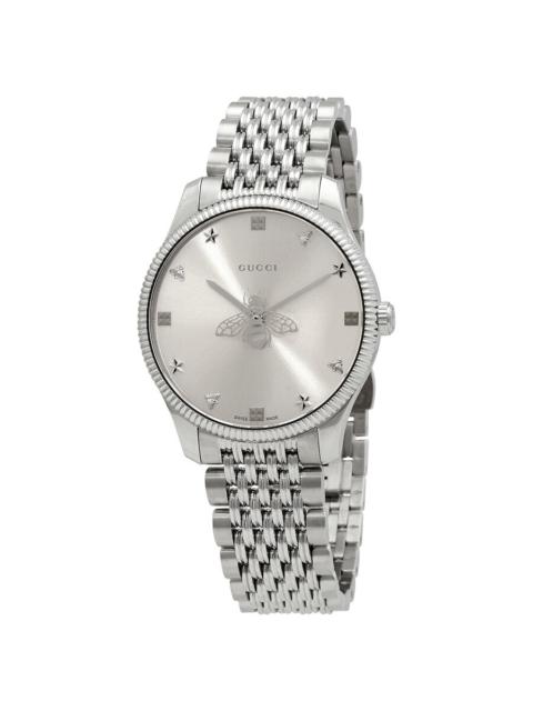 Gucci G-Timeless Quartz Silver Dial Ladies Watch YA1264153