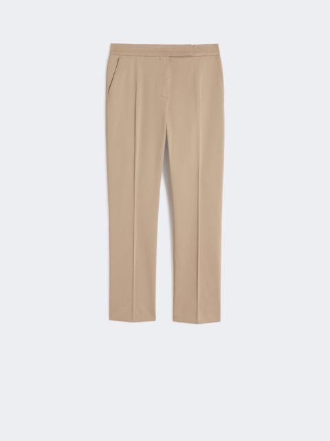 Max Mara Slim-fit cotton satin trousers - KAKI