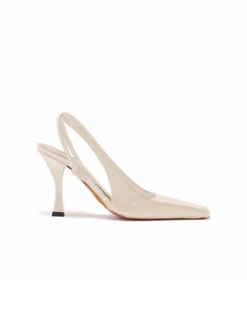 Proenza Schouler Trap Leather Slingback Pumps white