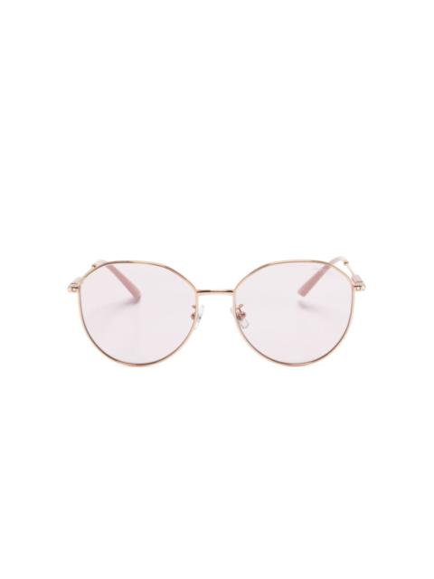 crystal-embellished geometric-frame sunglasses