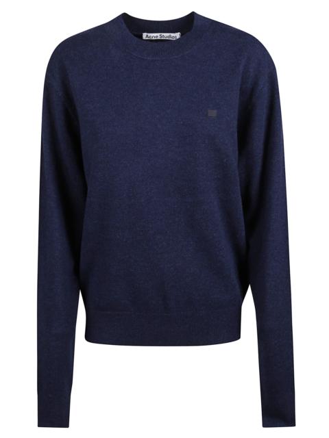 Acne Studios Acne Studios Women Crew-Neck Sweater With "Face" Micro Logo
