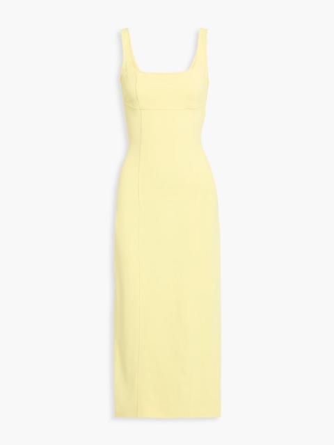 Another Tomorrow Tie-back crepe midi dress