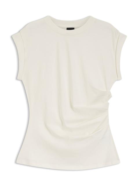 BOSS ROLLED-CUFF SLIM-FIT T-SHIRT IN MERCERISED COTTON