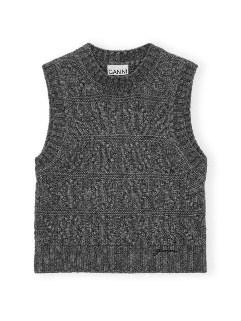 GANNI GREY KNIT VEST