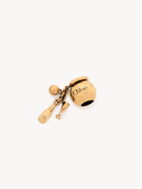 Chloé SPHERE BOTTLE & GLASS DICE CHARM FOR BRACELET BAG IN BRASS