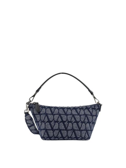 Valentino Valentino Garavani All-Over Logo Motif Denim Shoulder Bag
