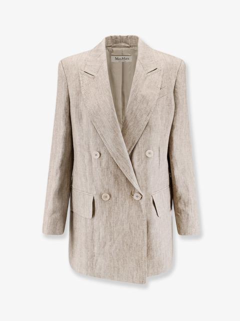 Max Mara Max Mara Mxmolimpia Linen Blazer Beige
