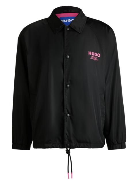 HUGO REGULAR-FIT WATER-REPELLENT COACH JACKET WITH LOGO PRINTS