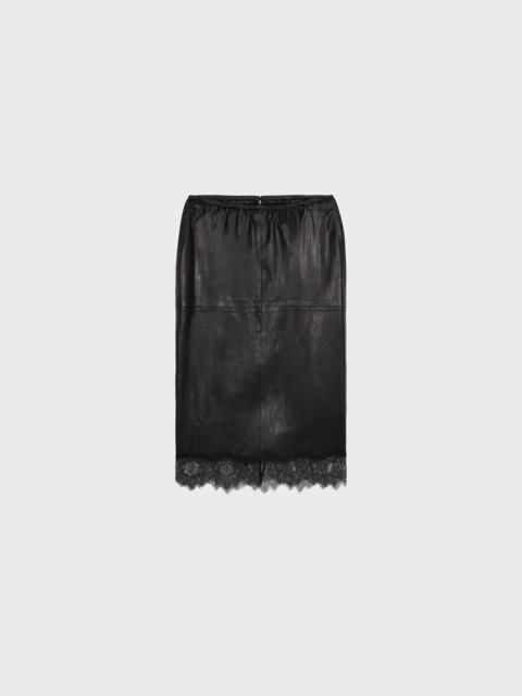 Blumarine LEATHER SKIRT WITH LACE