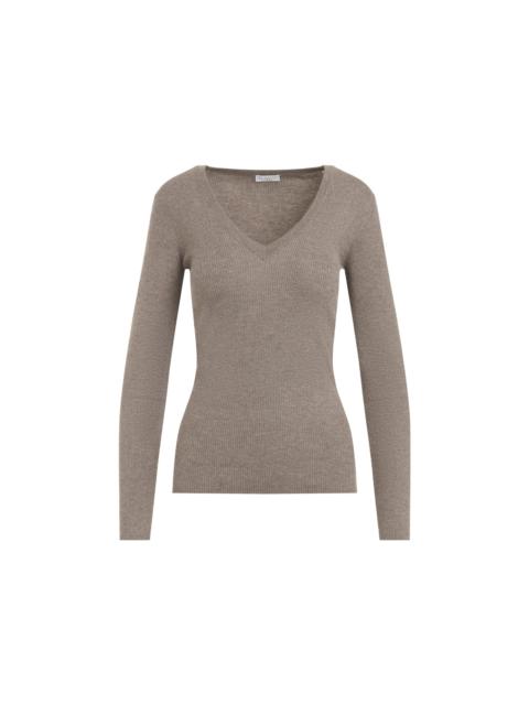 Brunello Cucinelli Brunello Cucinelli Ribbed V-Neck Sweater Women