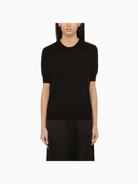 Jil Sander Short Sleeved Black Cotton Jersey