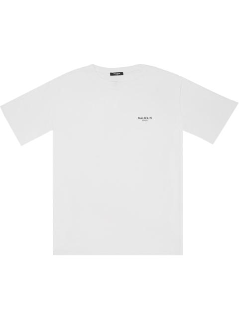 Balmain Balmain Flocked Logo Crewneck T-Shirt 'White'