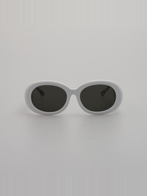 LINDA FARROW LINA OVAL SUNGLASSES IN WHITE