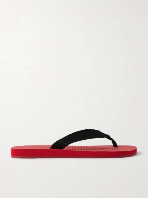 Dune two-tone cotton-blend grosgrain flip flops Tomato red