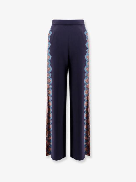 パンツ ETRO Chenille pants Etro Etro Chenille Trousers With Multicolor Print