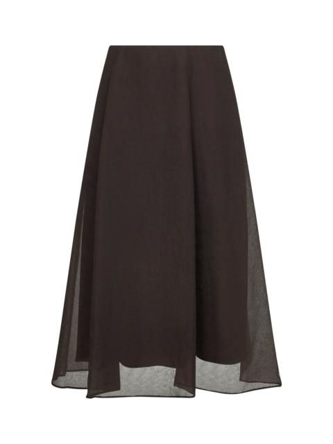 Brunello Cucinelli Brunello Cucinelli Women Brown Crispy Silk Circle Skirt