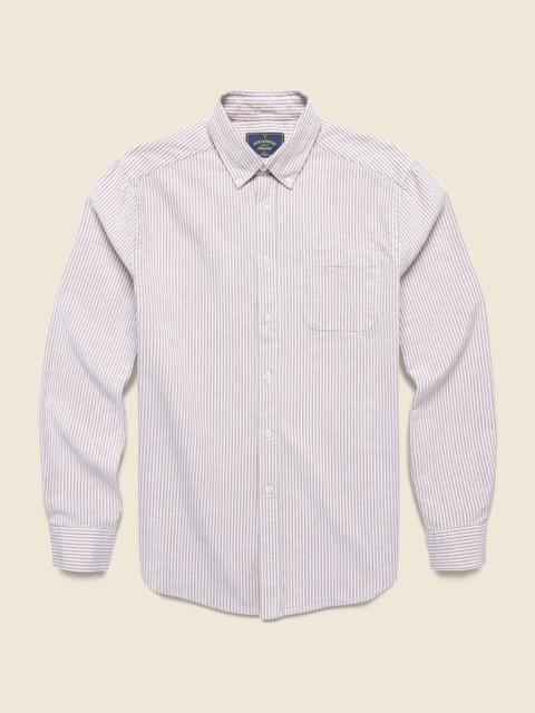 Portuguese Flannel Belavista Oxford Shirt - Bordeaux Stripe