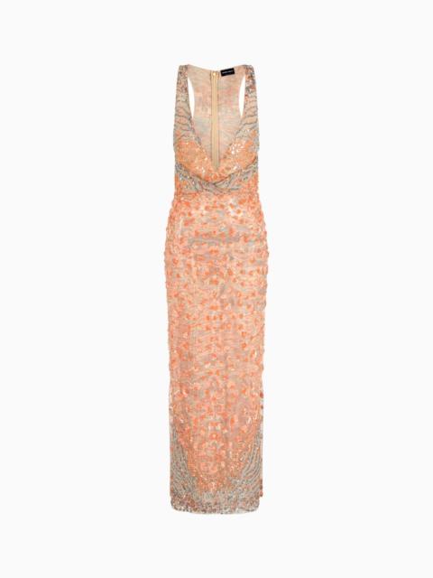GIORGIO ARMANI LONG DRESS IN EMBROIDERED SILK