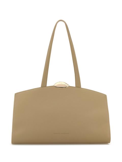 BENEDETTA BRUZZICHES Beige leather Serena shopping bag
