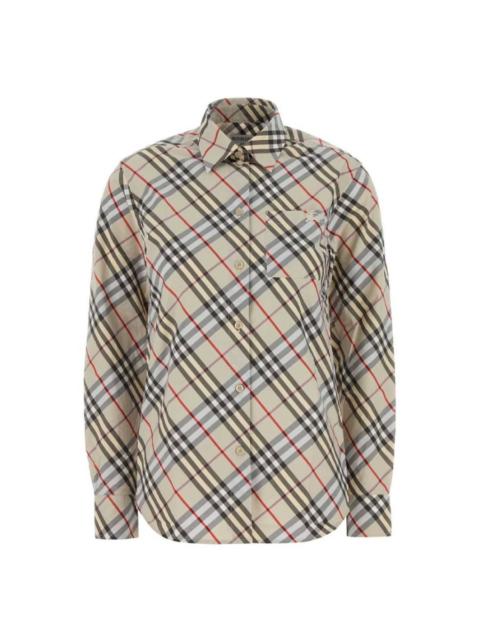 Burberry Burberry Check Print Long-Sleeved Poplin Shirt