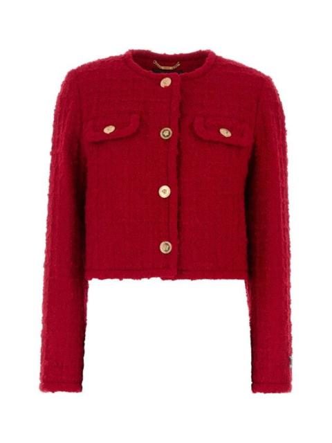 Versace Woman Red Tweed Blazer