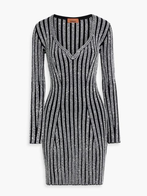 Missoni Sequin-embellished ribbed-knit mini dress