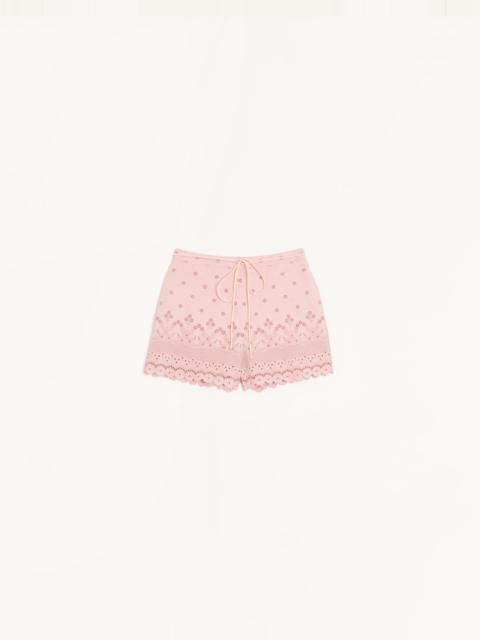 Valentino SANGALLO SHORTS WITH FLEUR A JOURS DAISY MOTIF