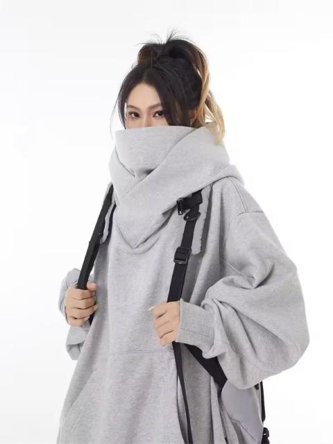 Japanese Brand - Solid Color Ninja Turtleneck Hoodie