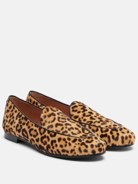 AQUAZZURA Guanto leopard-print calf hair loafers