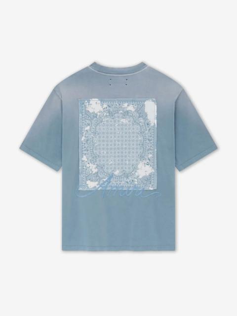 AMIRI Amiri Blue Bleach Bandana Patch T-Shirt