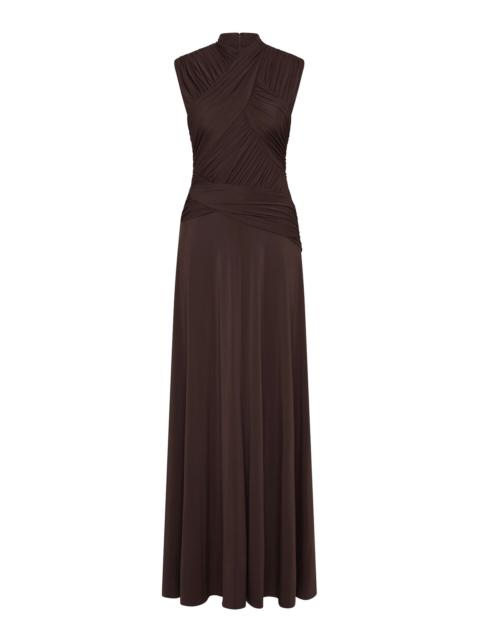 RACHEL GILBERT Juniper Ruched Gown brown