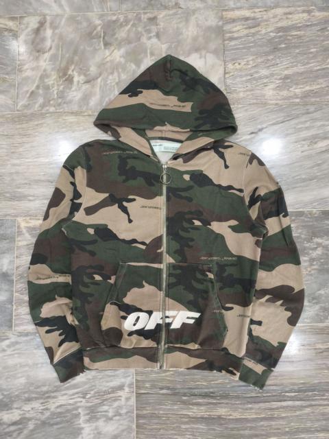 Off-White OFF WHITE Camouflage Cotton Zipped Hooded