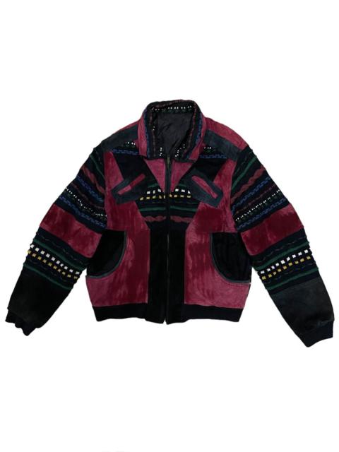 Other Designers Japanese Brand - Vintage Japanese Multicolour Knitted Chore Style Jacket