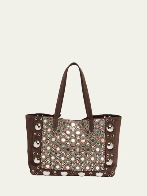 Valentino Nellcote Mirrored Suede Tote Bag