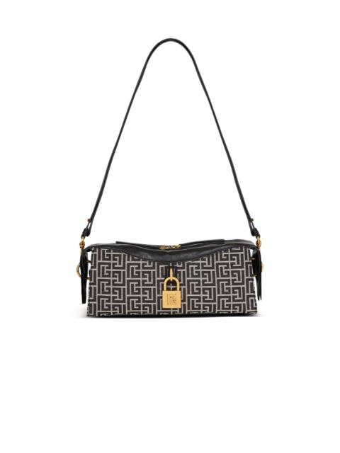 Balmain Pulse shoulder bag in monogram jacquard and calfskin