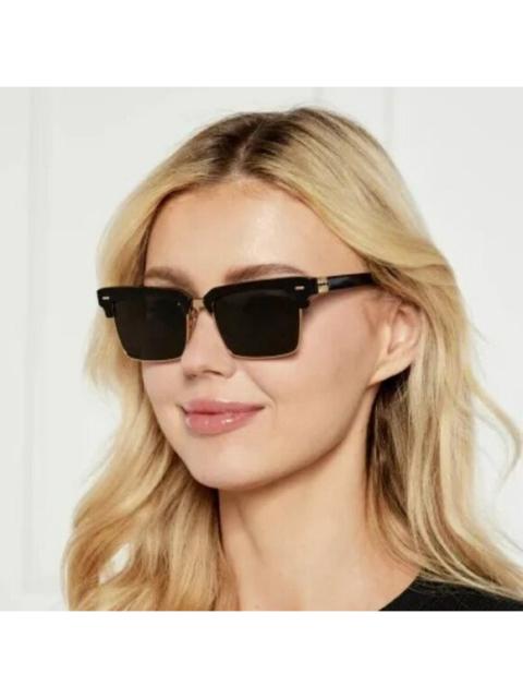 Miu Miu NEW Miu Miu MU10ZS 1AB5S0 Black Dark Grey Square Unisex Sunglasses 0MU 10ZS